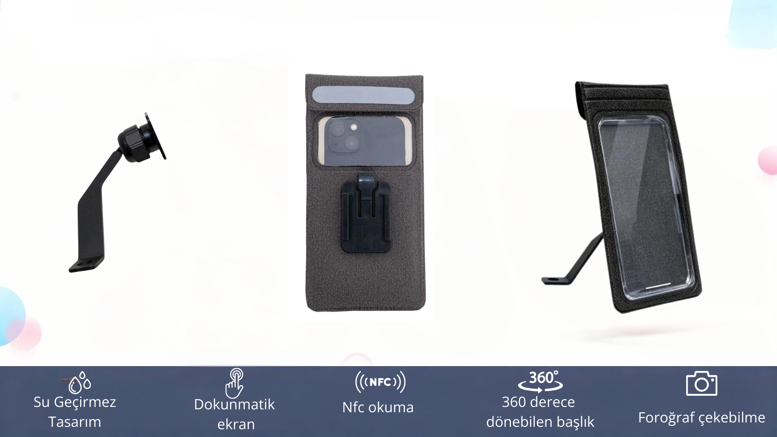 RevX Yeni Nesil Su Geçirmez Motosiklet Telefon Tutucu